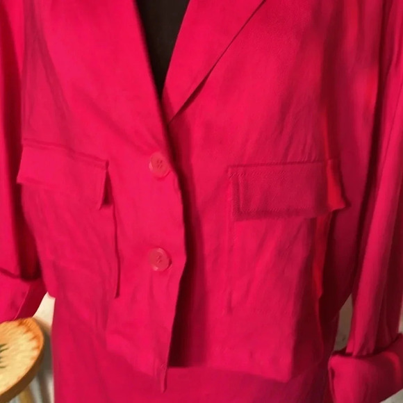 NWT House of Harlow 1960 barbie pink linen skirt suit set size LARGE - Picture 7 of 13